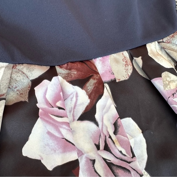 Betsy & Adam Navy Floral Fit & Flare A-Line Party Dress, 10 - Picture 10 of 11